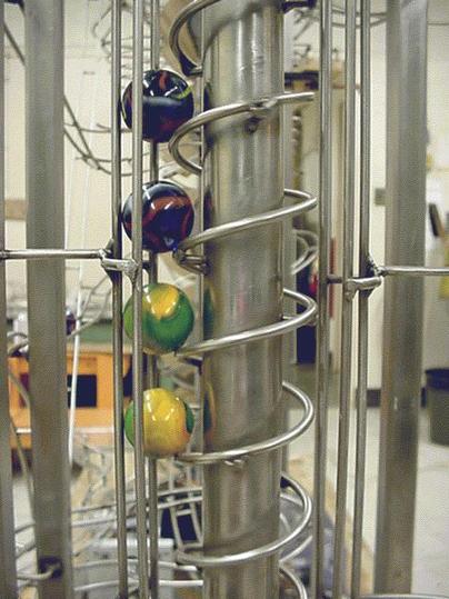 The screw lift of the Mechanical Demonstrator Rolling Ball Sculpture